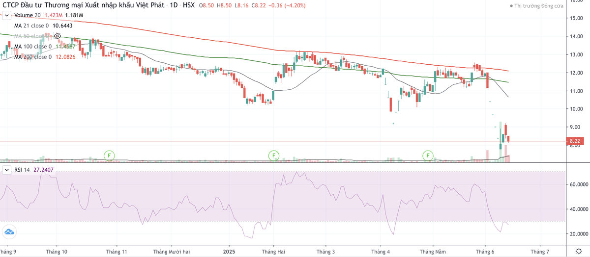 Cổ phiếu VPG giảm mạnh trong thời gian gần đây Cổ phiếu VPG giảm mạnh trong thời gian gần đây