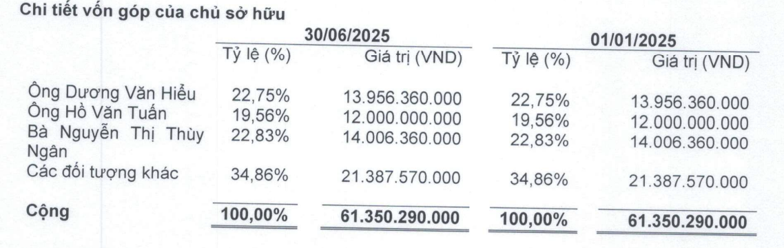 Cơ cấu cổ đông Đầu tư QP Xanh tại thời điểm 30/6/2025. Cơ cấu cổ đông Đầu tư QP Xanh tại thời điểm 30/6/2025.