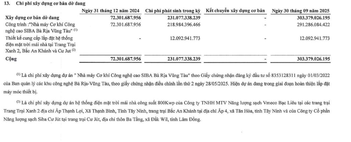 Tài sản dở dang dài hạn của SBG tăng mạnh trong 9 tháng đầu năm 2025. Tài sản dở dang dài hạn của SBG tăng mạnh trong 9 tháng đầu năm 2025.