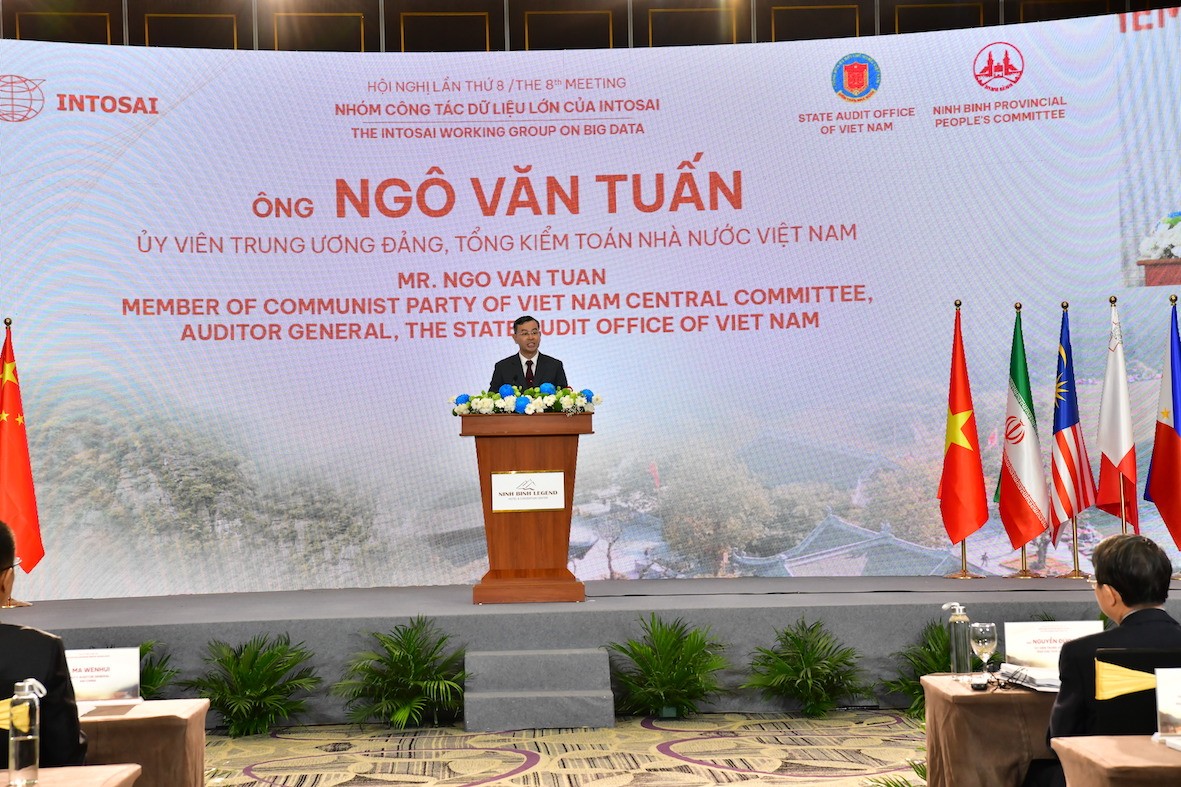 Tổng Kiểm toán nhà nước Ngô Văn Tuấn phát biểu tại Hội nghị