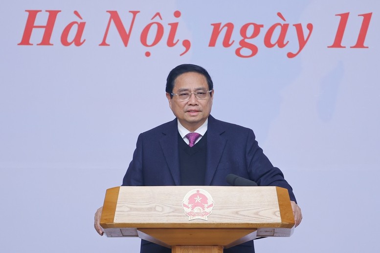 Thủ tướng Chính phủ Phạm Minh Chính chủ trì Hội nghị làm việc với các NHTM sáng ngày 11/2. Ảnh: VGP/Nhật Bắc Thủ tướng Chính phủ Phạm Minh Chính chủ trì Hội nghị làm việc với các NHTM sáng ngày 11/2. Ảnh: VGP/Nhật Bắc