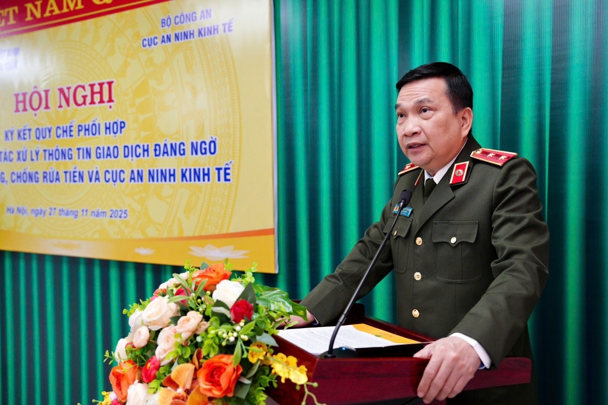 Trung tướng Nguyễn Sỹ Quang, Cục trưởng Cục An ninh kinh tế, Bộ Công an phát biểu tại Hội nghị