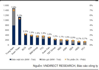 Một số doanh nghiệp đang có lợi thế về điện năng lượng tái tạo