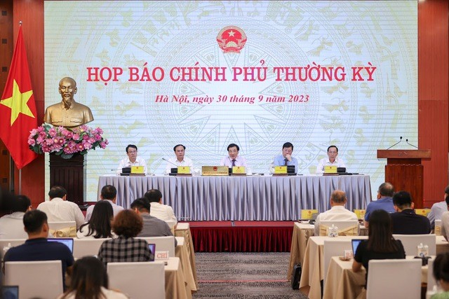 Buổi họp báo Chính phủ thường kỳ tháng 9/2023 diễn ra chiều 30/9.