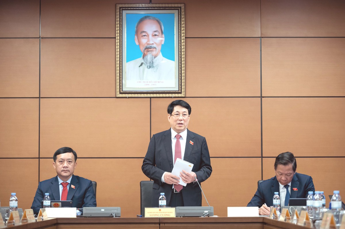 Chủ tịch nước Lương Cường phát biểu tại tổ TP. Hồ Chí Minh sáng 12/2