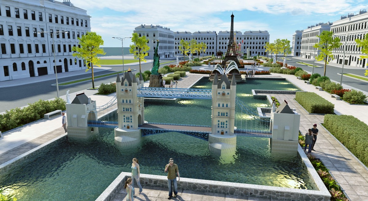 Khu quảng trường 9 kỳ quan trong KĐT Việt Hàn Khu quảng trường 9 kỳ quan trong KĐT Việt Hàn