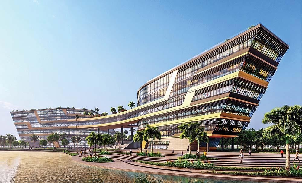 Đổi mới sáng tạo là cơ hội để đổi mới mô hình tăng trưởng, nâng cao năng suất, chất lượng, hiệu quả của nền kinh tế. Trong ảnh: Mô hình Trung tâm Đổi mới sáng tạo Quốc gia, công trình được khởi công xây dựng tại Khu công nghệ cao Hòa Lạc (Hà Nội) sáng nay (9/1).