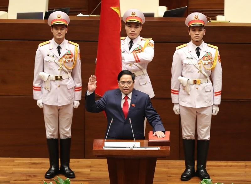Tân Thủ tướng Chính phủ Phạm Minh Chính tuyên thệ nhậm chức. (Ảnh: Duy Linh) Tân Thủ tướng Chính phủ Phạm Minh Chính tuyên thệ nhậm chức. (Ảnh: Duy Linh)