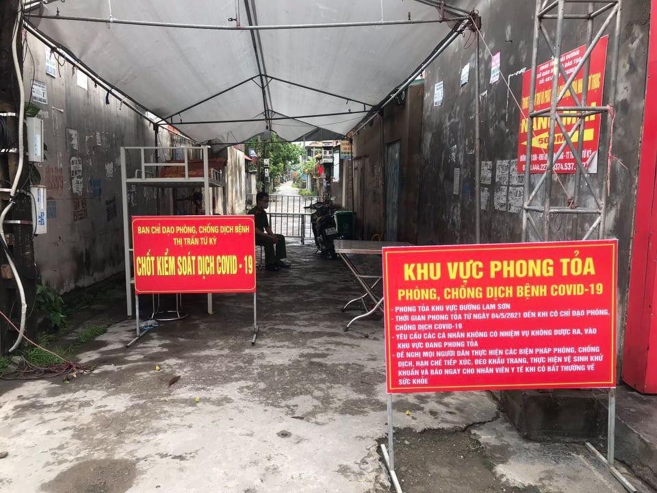 Khu dân cư liên quan ca dương tính với SARS-CoV-2 tại huyện Tứ Kỳ bị phong tỏa