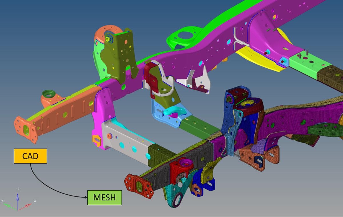 Chi tiết thân xe kế được tạo ra với sự hỗ trợ của phần mềm máy tính