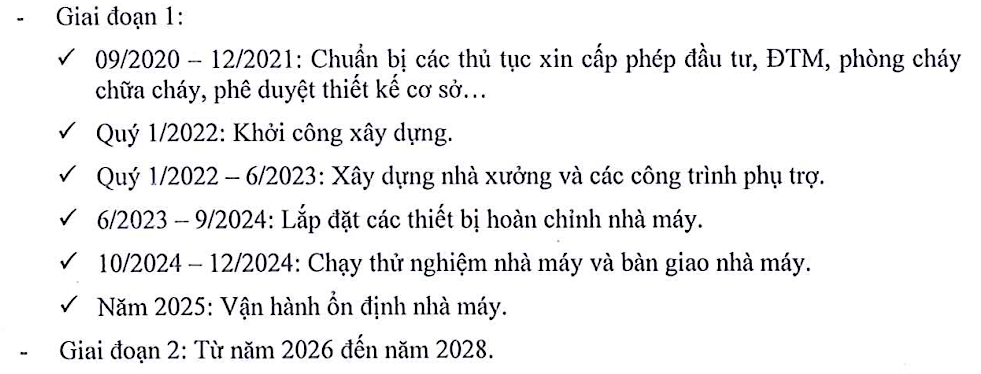 Tiến độ đầu tư Dự án tổ hợp Hoá chất Đức Giang Nghi Sơn tại Thanh Hoá.