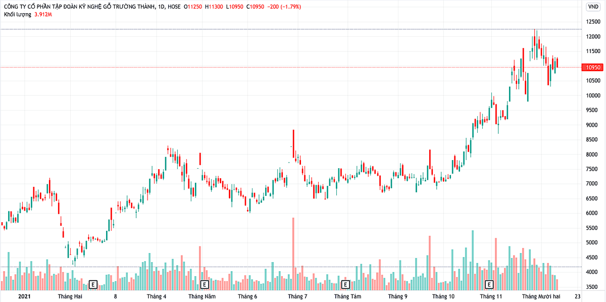 Diễn biến giá cổ phiếu TTF từ đầu năm đến nay (Nguồn: TV). Diễn biến giá cổ phiếu TTF từ đầu năm đến nay (Nguồn: TV).