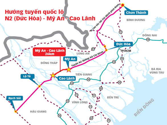 Hướng tuyến cao tốc Mỹ An - Cao Lãnh Hướng tuyến cao tốc Mỹ An - Cao Lãnh
