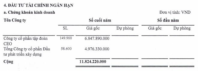 Danh mục đầu tư của VLA Danh mục đầu tư của VLA