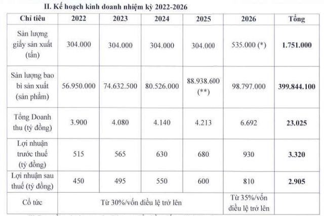 Kế hoạch năm 2022 của DHC (Nguồn: Tài liệu ĐHCĐ năm 2022).