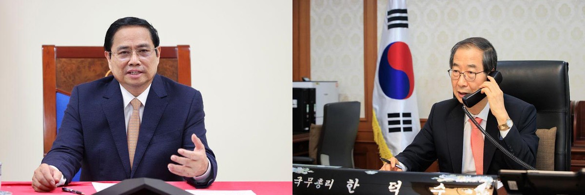 Thủ tướng Phạm Minh Chính và Thủ tướng Hàn Quốc Han Duck-soo (Ảnh: BNG) Thủ tướng Phạm Minh Chính và Thủ tướng Hàn Quốc Han Duck-soo (Ảnh: BNG)