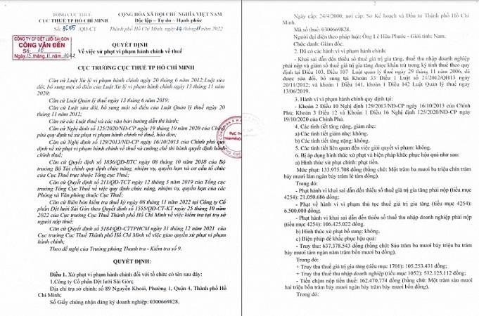 Văn bản xử phạt của Cục thuế TP. HCM. Văn bản xử phạt của Cục thuế TP. HCM.