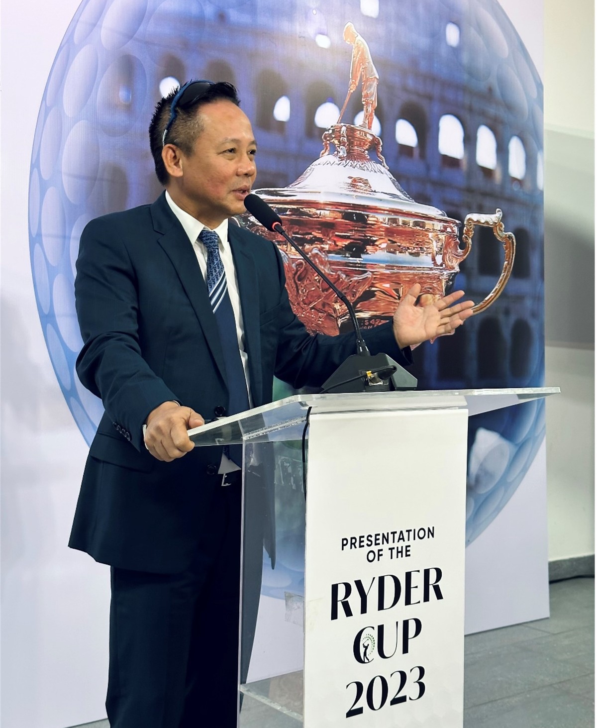 Ông Bùi Đức Long – Chủ tịch HĐQT VGS Group phát biểu tại sự kiện giới thiệu Ryder Cup 2023 tại Việt Nam Ông Bùi Đức Long – Chủ tịch HĐQT VGS Group phát biểu tại sự kiện giới thiệu Ryder Cup 2023 tại Việt Nam