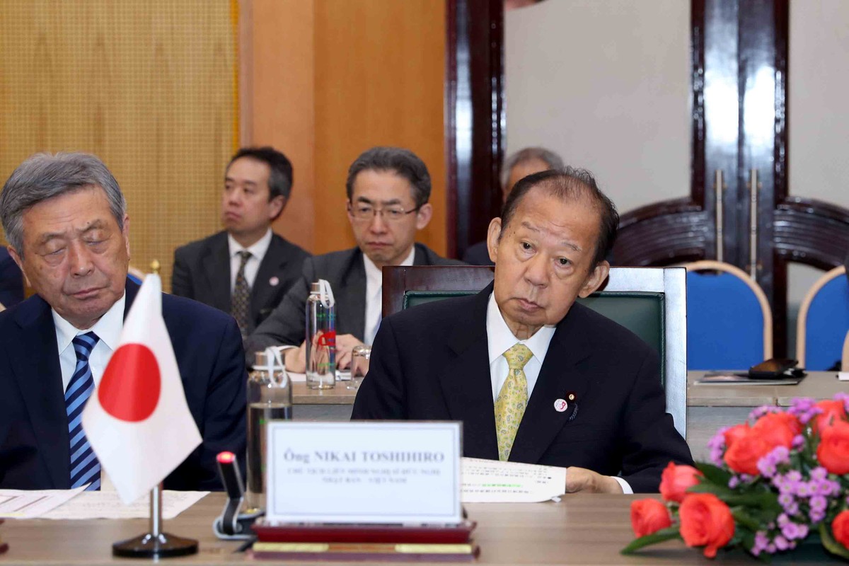 Chủ tịch Liên minh nghị sĩ hữu nghị Nhật Bản - Việt Nam Nikai Toshihiro (Ảnh: Đức Trung)