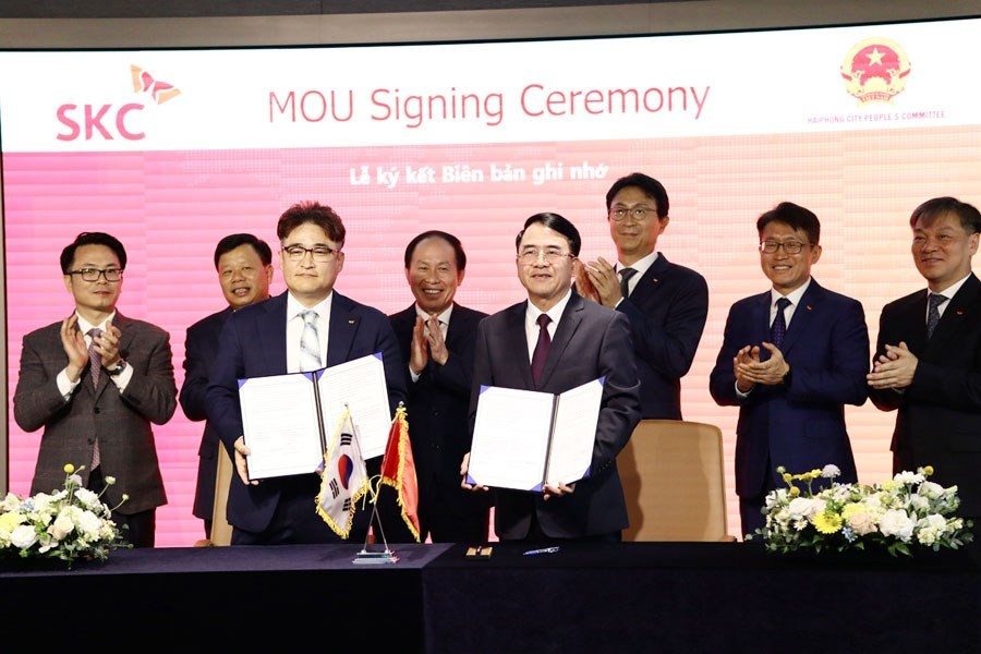 Lãnh đạo thành phố Hải Phòng ký kết biên bản ghi nhớ hợp tác với Công ty SKC