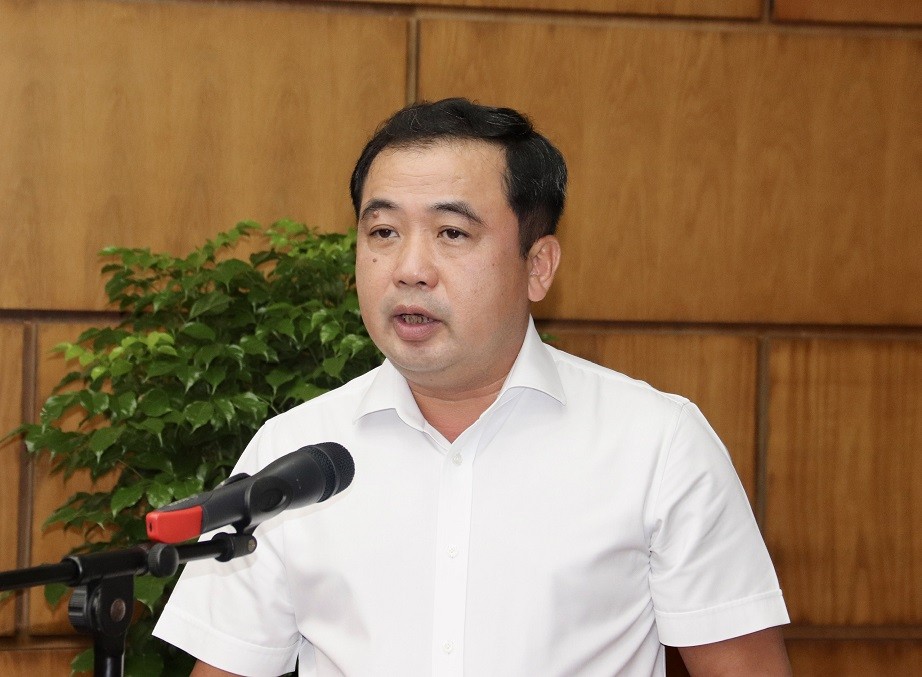 Ông Trần Đức Thắng, Bí thư Tỉnh uỷ Hải Dương phát biểu tại hội nghị. Ảnh: NM Ông Trần Đức Thắng, Bí thư Tỉnh uỷ Hải Dương phát biểu tại hội nghị. Ảnh: NM