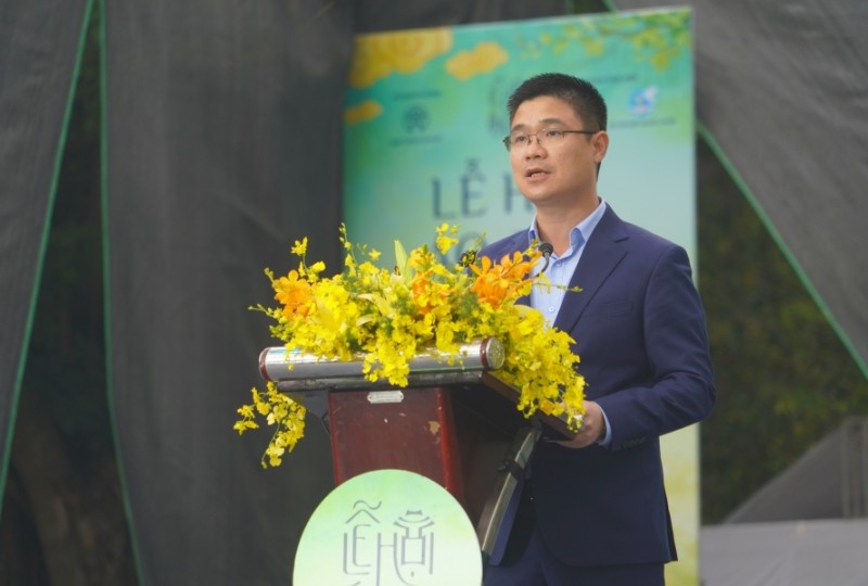 Phó giám đốc Sở Du lịch Hà Nội Nguyễn Hồng Minh đánh giá về Lễ hội Áo dài du lịch Hà Nội 2023. (Ảnh: Nguyễn Anh Tùng)