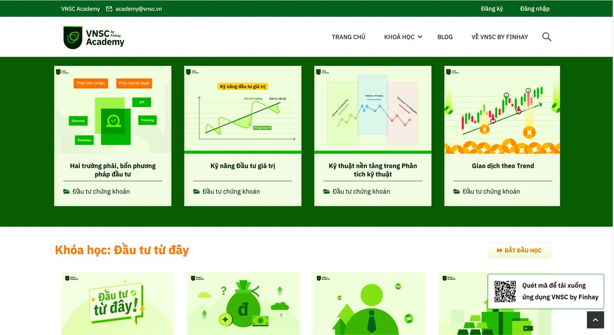 VNSC Academy gồm những khoá học quản lý tài chính từ cơ bản và nâng cao