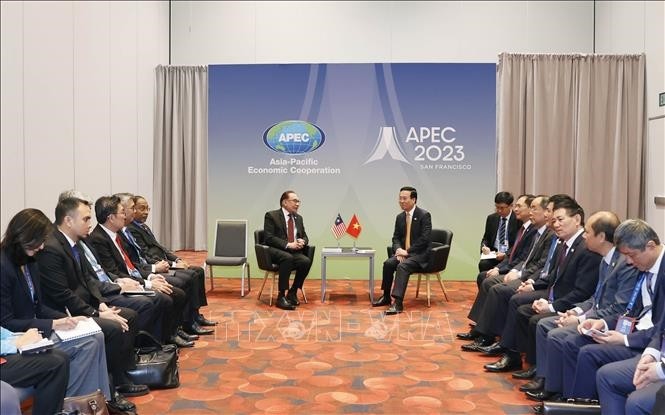 Chủ tịch nước Võ Văn Thưởng tiếp Thủ tướng Malaysia nhân dịp dự Tuần lễ Cấp cao APEC 2023. Ảnh: TTXVN Chủ tịch nước Võ Văn Thưởng tiếp Thủ tướng Malaysia nhân dịp dự Tuần lễ Cấp cao APEC 2023. Ảnh: TTXVN