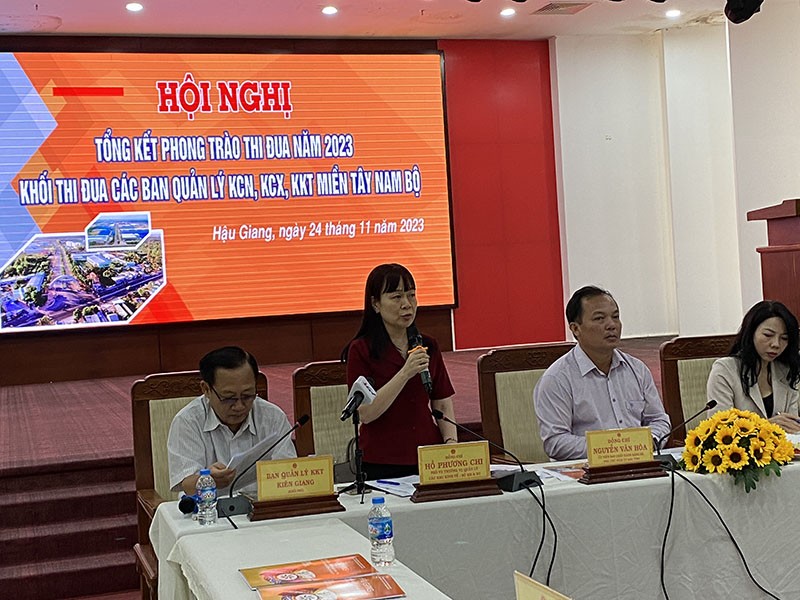 Bà Hồ Phương Chi, Phó vụ trưởng Vụ quản lý các KKT, Bộ Kế hoạch và Đầu tư phát biểu Bà Hồ Phương Chi, Phó vụ trưởng Vụ quản lý các KKT, Bộ Kế hoạch và Đầu tư phát biểu