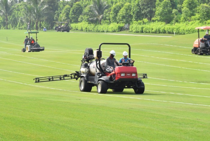 Các sân golf cần được sử dụng nhiều hoá chất để chăm sóc bề mặt cỏ trên sân Các sân golf cần được sử dụng nhiều hoá chất để chăm sóc bề mặt cỏ trên sân
