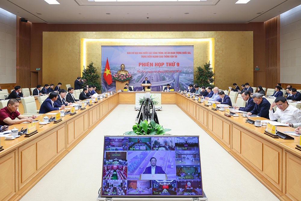 Phiên thứ 9 Ban Chỉ đạo Nhà nước các công trình, dự án quan trọng quốc gia, trọng điểm ngành giao thông vận tải. (Ảnh: VGP)