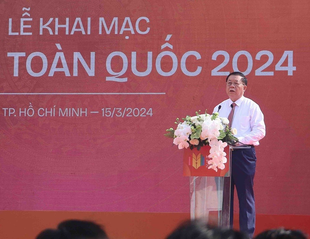 Ông Nguyễn Trọng Nghĩa, Trưởng ban Tuyên giáo Trung ương phát biểu chỉ đạo Hội báo. Ảnh: Lê Toàn