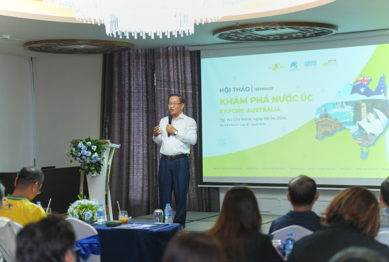 Ông Nguyễn Quốc Sỹ, CEO Tập đoàn Deks Air Việt Nam mong muốn hội thảo du lịch Úc sẽ mang đến những thông tin bổ ích cho các công ty lữ hành Việt. Ông Nguyễn Quốc Sỹ, CEO Tập đoàn Deks Air Việt Nam mong muốn hội thảo du lịch Úc sẽ mang đến những thông tin bổ ích cho các công ty lữ hành Việt.