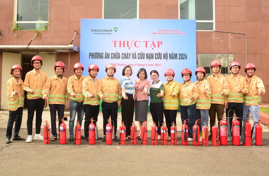 Lực lượng đội PCCC &amp; CNCH cơ sở của Vietcombank Hải Dương