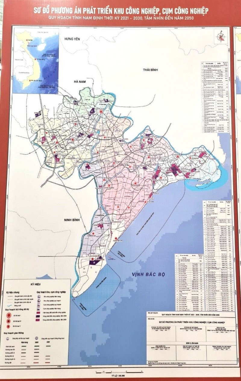 Sơ đồ phương án phát triển KCN, cụm công nghiệp trên địa bàn tỉnh Nam Định theo Quy hoạch tỉnh thời kỳ 2021-2030, tầm nhìn đến năm 2050 đã được Thủ tướng Chính phủ phê duyệt. Sơ đồ phương án phát triển KCN, cụm công nghiệp trên địa bàn tỉnh Nam Định theo Quy hoạch tỉnh thời kỳ 2021-2030, tầm nhìn đến năm 2050 đã được Thủ tướng Chính phủ phê duyệt.