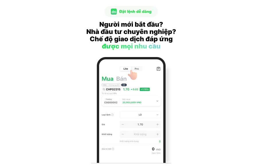 Đặt lệnh trên iKIS dễ dàng với 2 chế độ cơ bản và nâng cao Đặt lệnh trên iKIS dễ dàng với 2 chế độ cơ bản và nâng cao