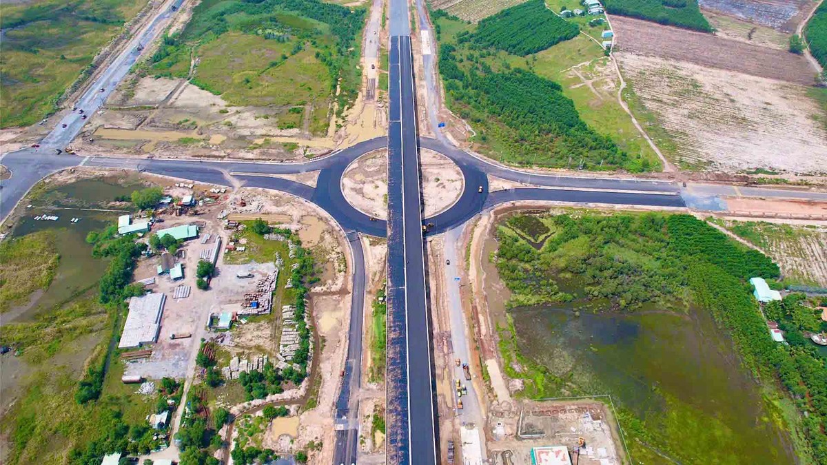 Nút giao của cao tốc vào cảng Phước An, tỉnh Đồng Nai. Ảnh: CTV