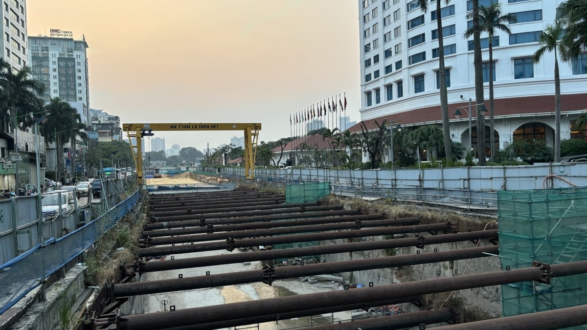 Ga Kim Mã là một trong 4 ga ngầm của tuyến đường sắt Nhổn - ga Hà Nội. Hiện công trình vẫn đang trong quá trình thi công. Ảnh: Thanh Vũ