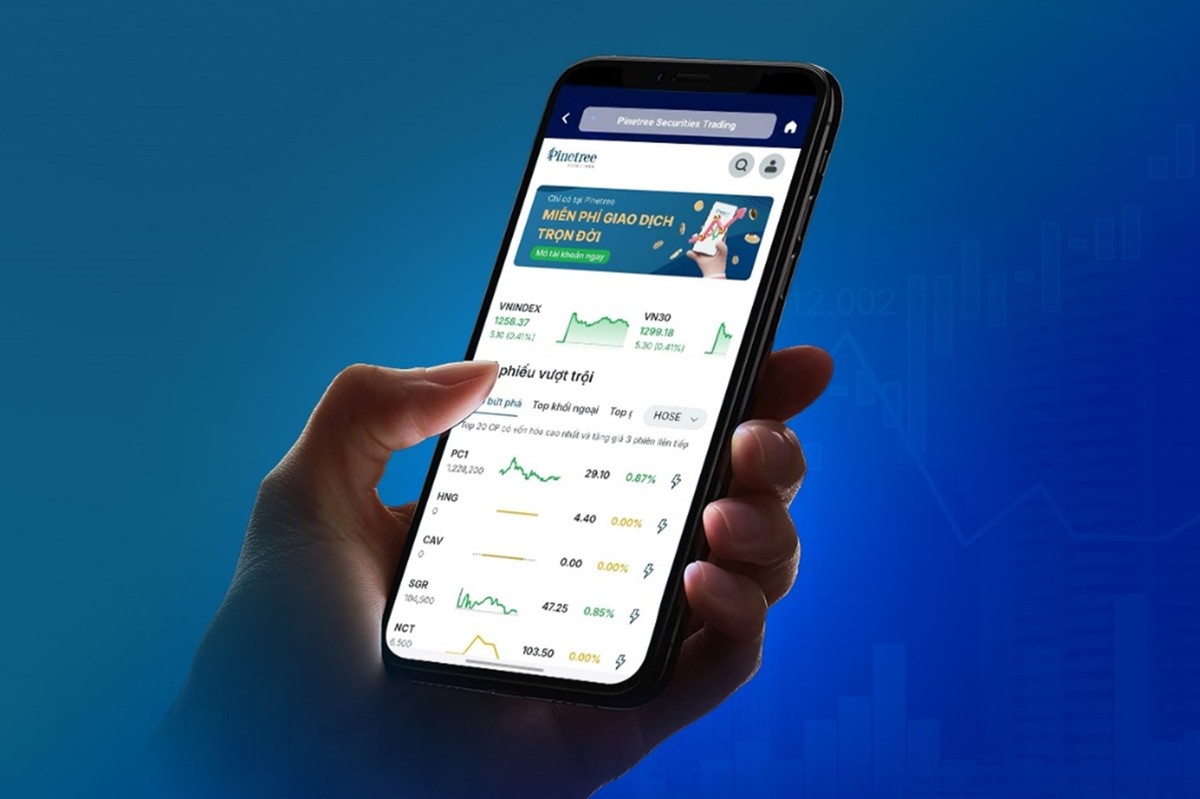 Giao dịch chứng khoán tại Pinetree ngay trên nền tảng app Open Banking của Nam A Bank