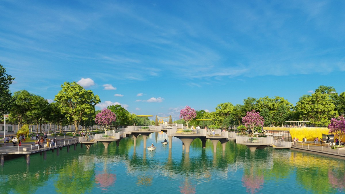 Phối cảnh cầu Kim Lọng tại Công viên Lễ hội