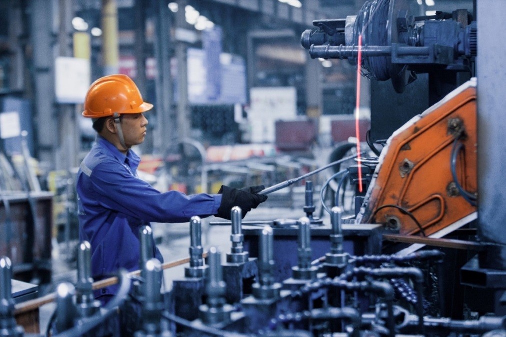 Sản xuất tại Công ty TNHH Thép Hoà Phát Hưng Yên (Yên Mỹ) Ảnh: Phạm Đăng Sản xuất tại Công ty TNHH Thép Hoà Phát Hưng Yên (Yên Mỹ) Ảnh: Phạm Đăng