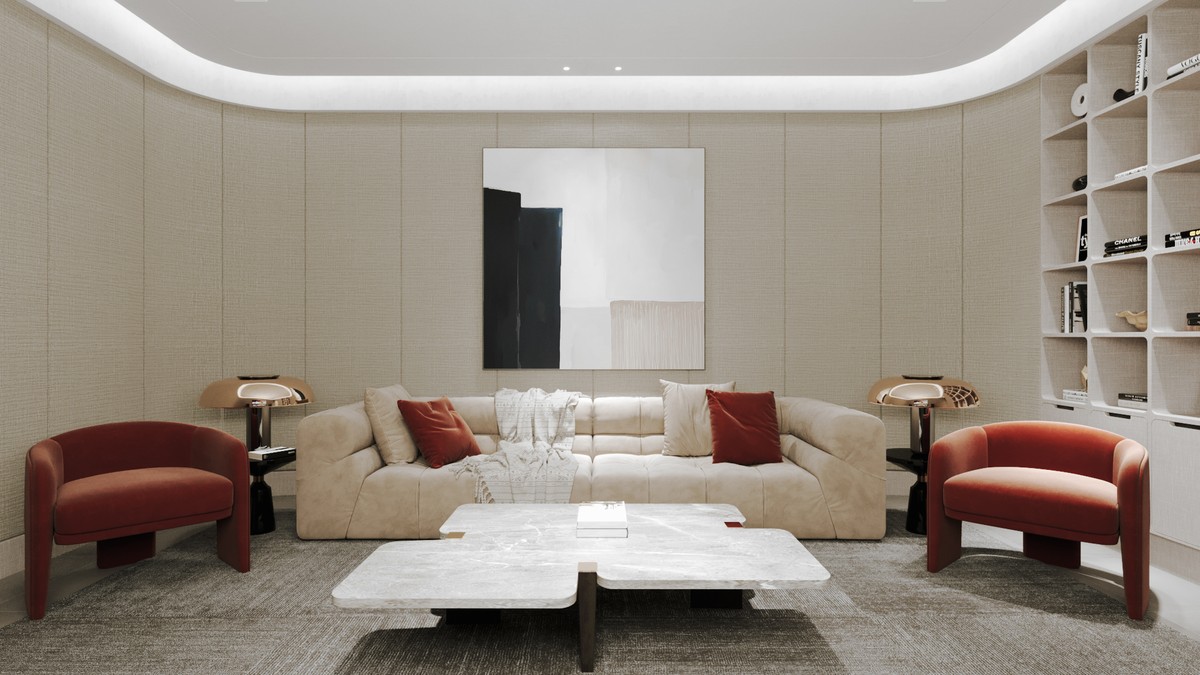 Phối cảnh phòng karaoke được bố trí tại hầm townhouse Sun Urban City Phối cảnh phòng karaoke được bố trí tại hầm townhouse Sun Urban City