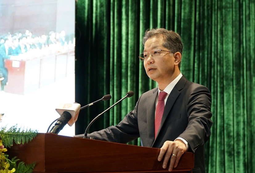 Bí thư Đà Nẵng Nguyễn Văn Quảng phát biểu tại Hội nghị.