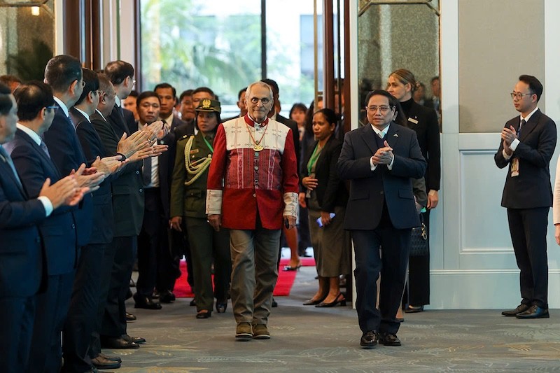 Thủ tướng Chính phủ Phạm Minh Chính và Tổng thống Timor Leste Jose Ramos Horta tham dự Phiên khai mạc Diễn đàn Tương lai ASEAN. Ảnh: Đức Thanh Thủ tướng Chính phủ Phạm Minh Chính và Tổng thống Timor Leste Jose Ramos Horta tham dự Phiên khai mạc Diễn đàn Tương lai ASEAN. Ảnh: Đức Thanh