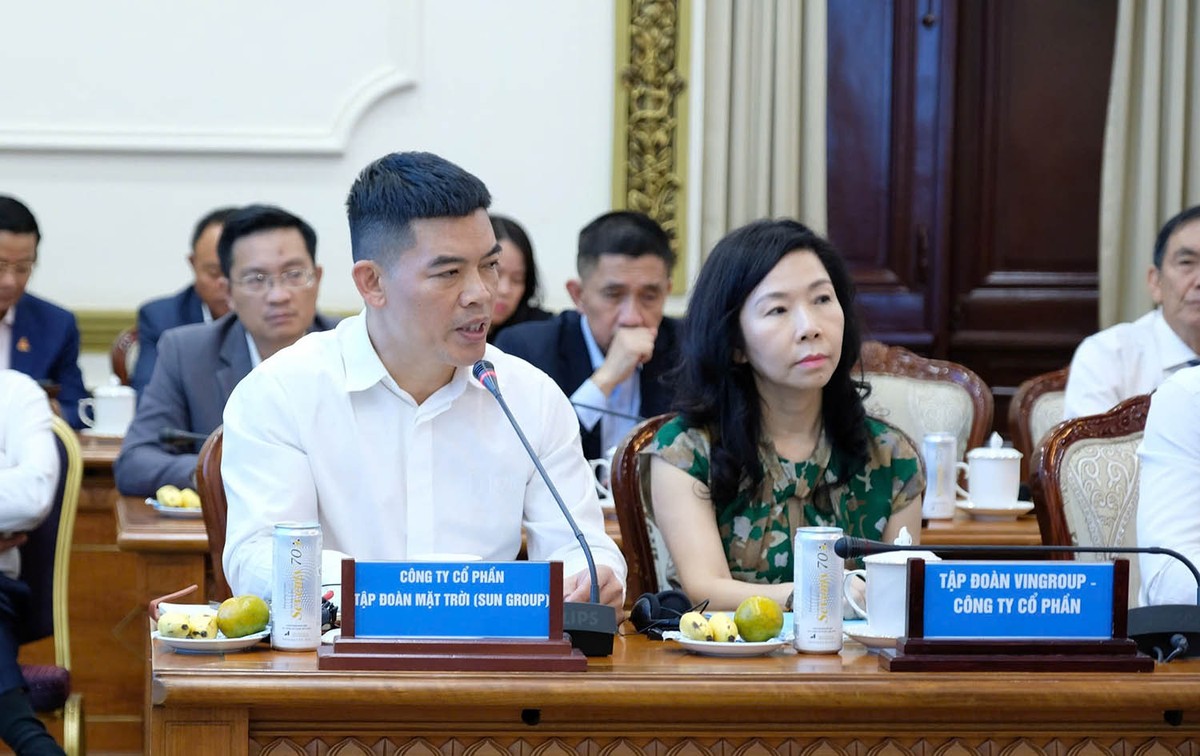 Đại diện Tập đoàn Sun Group phát biểu tại Hội nghị. Ảnh: Trọng Tín. Đại diện Tập đoàn Sun Group phát biểu tại Hội nghị. Ảnh: Trọng Tín.