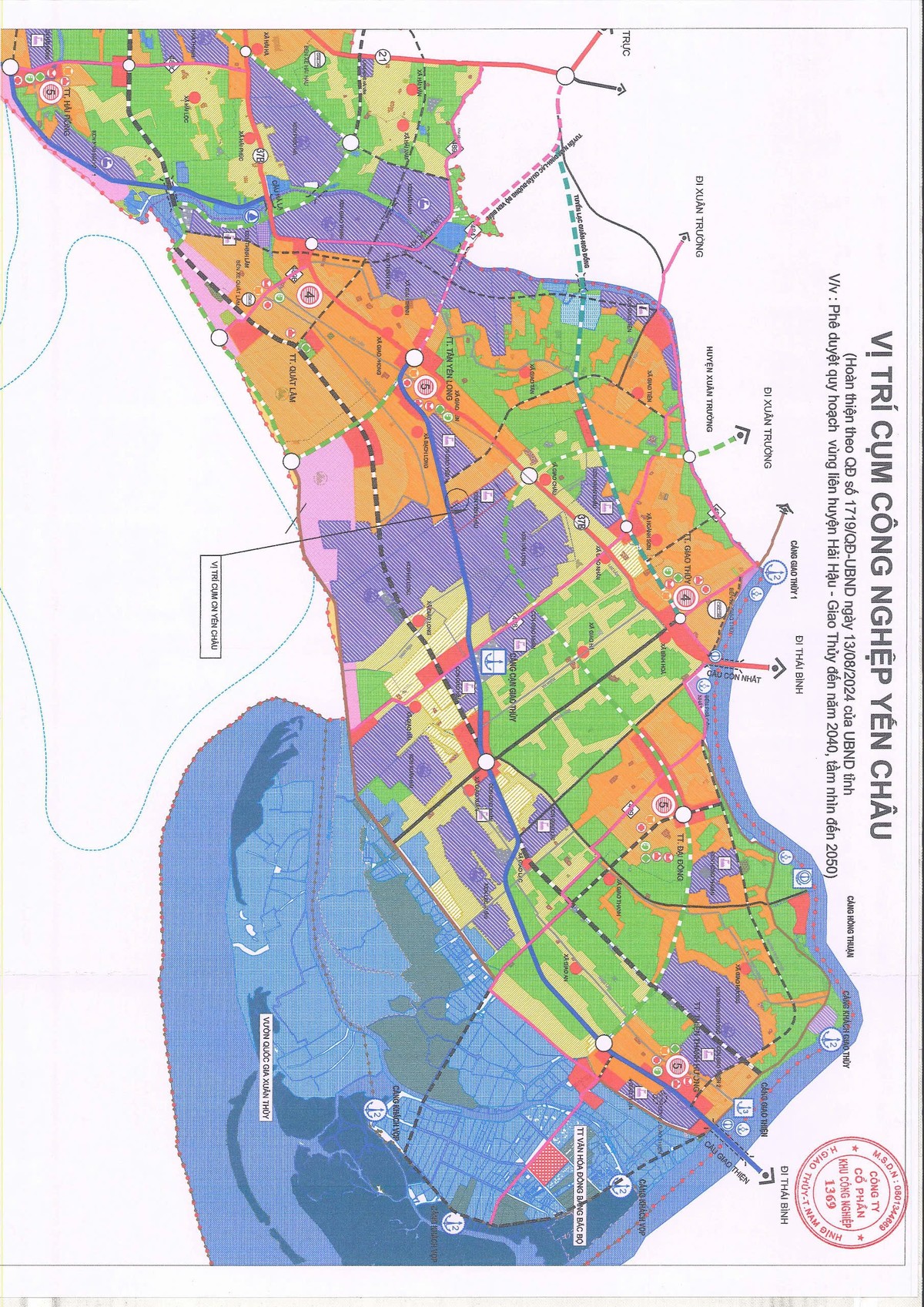 Vị trí CCN Yến Châu, huyện Giao Thủy, tỉnh Nam Định