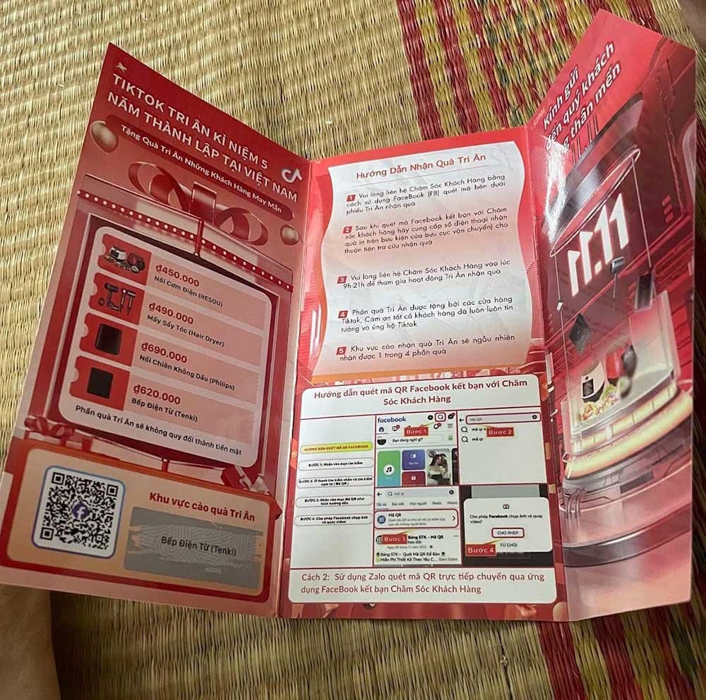 Một quảng cáo gửi tới người cao tuổi lừa nhận quà tri ân.