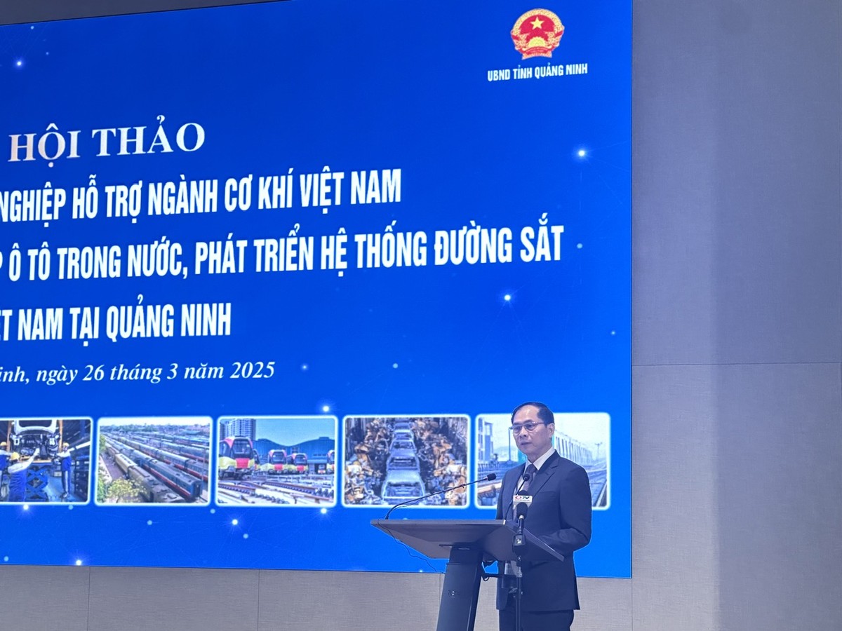 Phó thủ tướng Bùi Thanh Sơn phát biểu tại hội thảo. Ảnh: Quỳnh Nga Phó thủ tướng Bùi Thanh Sơn phát biểu tại hội thảo. Ảnh: Quỳnh Nga