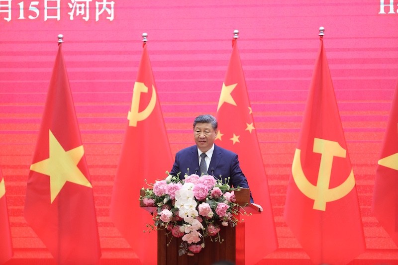 Tổng Bí thư, Chủ tịch nước Trung Quốc Tập Cận Bình khẳng định việc xây dựng Cộng đồng chia sẻ tương lai Trung Quốc - Việt Nam có ý nghĩa chiến lược phù hợp với lợi ích chung của hai nước. Ảnh: Đức Thanh