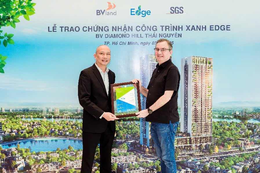 Tổ hợp bất động sản cao cấp Diamond Hill Thái Nguyên nhận chứng chỉ EDGE (hệ thống chứng nhận công trình xanh) toàn cầu